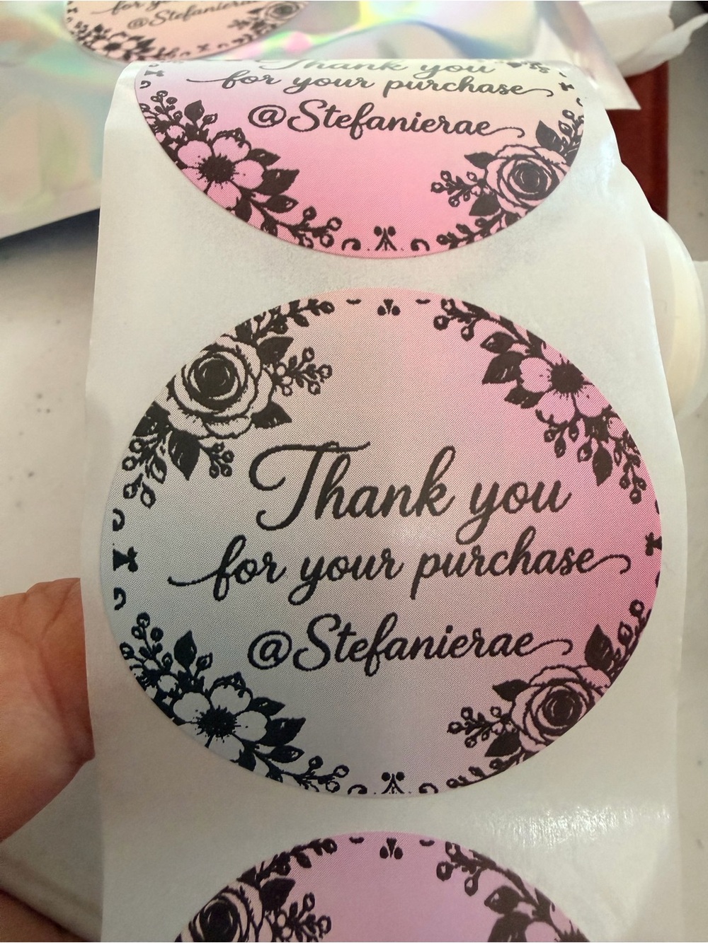 75 designed/customized stickers rectangle or round various colors - Picture 10 of 12